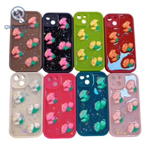 bling glitter blossom decoration phone cases for iphone 15
