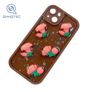bling glitter blossom decoration phone cases for iphone 15