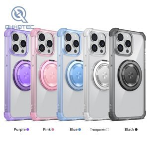 360° rotating pop socket transparent phone cases for iphone 14 pro max