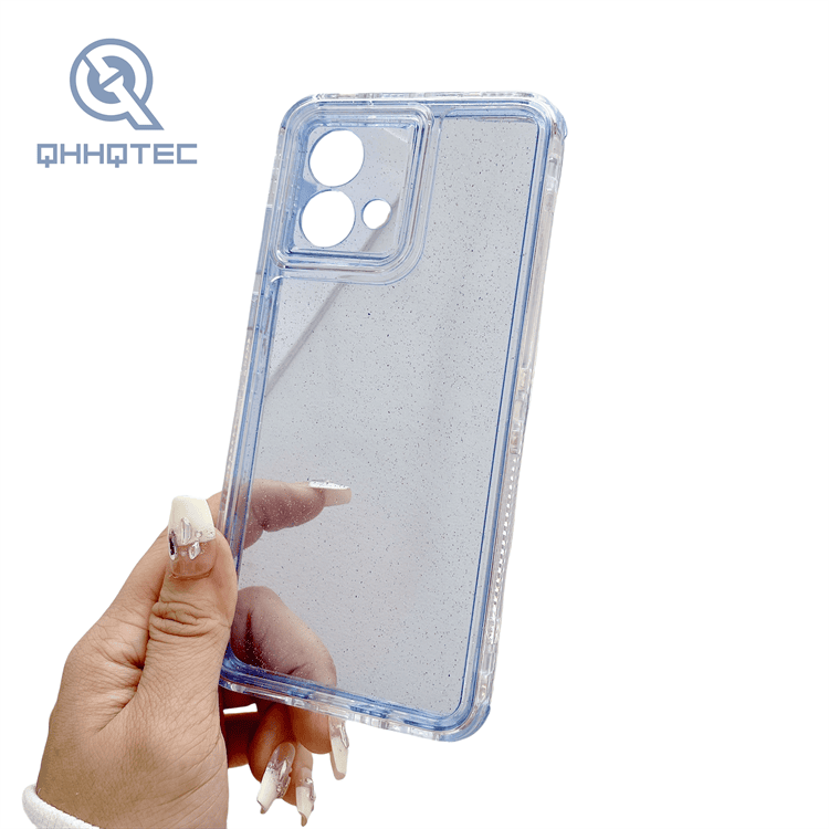 three in one solid color transparent phone case with multiple colors to choose for iphone 15 plus
