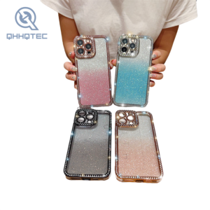 6d shining glitter diamond phone cases for iphone 15 pro