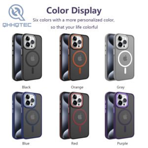 all black magnetic phone case for iphone 15 pro