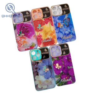 large window flower butterfly glitter phone cases for iphone