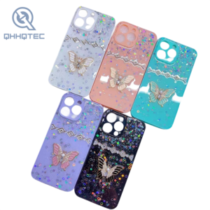 big window gold butterfly glitter phone cases for iphone