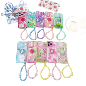 cartoon patterns girl beautiful cases with colorful bracket