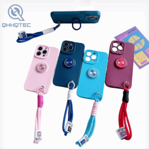 pure color phone case with stable handing bracket