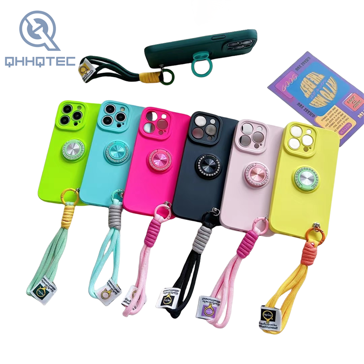 pure color phone case with stable handing bracket