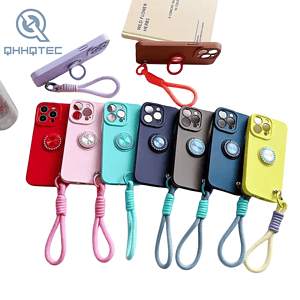 diamond decoration bracket pure color phone cases