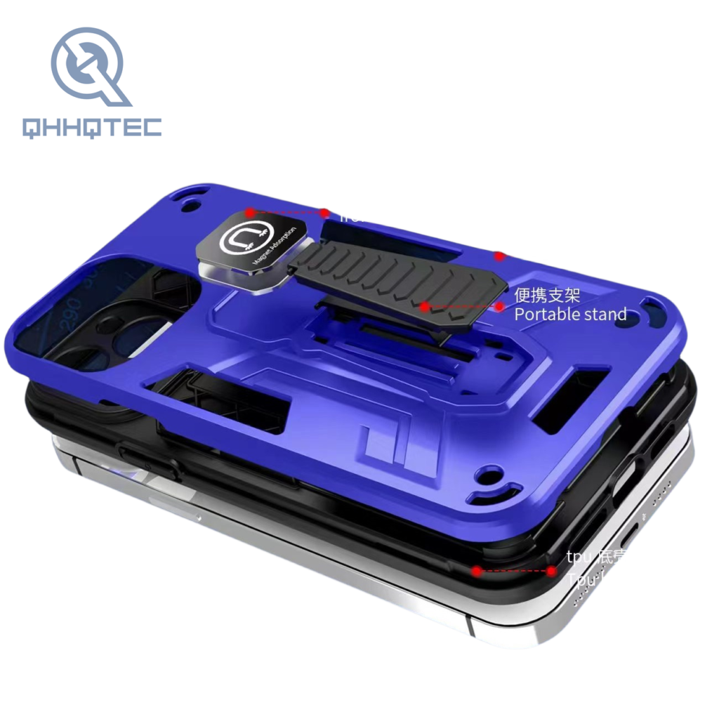 3 in 1 cool style men phone case with invisible bracket