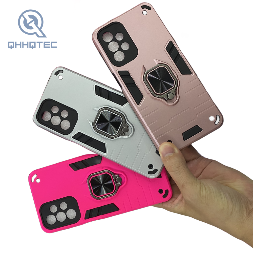 colorful tpu+pc material phone case with ring stand