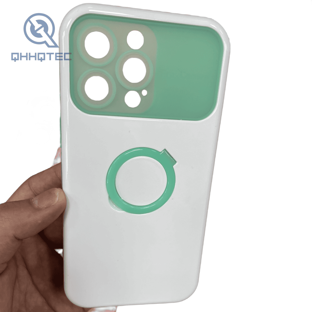 silicone + pc material glow in the dark finger ring holder phone case