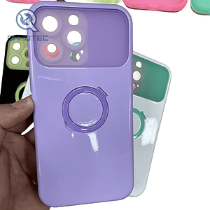 silicone + pc material glow in the dark finger ring holder phone case