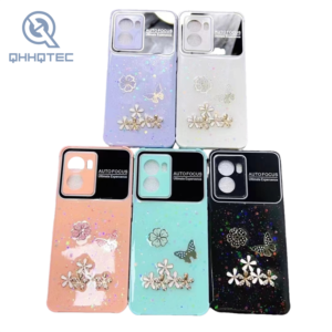 butterfly flower colorful fragment glitter phone cases for samsung