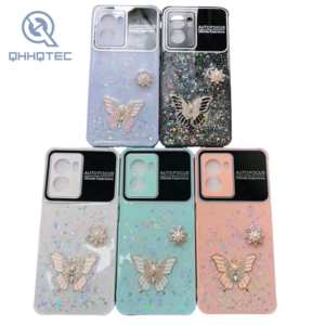 gold butterfly shinning fragment glitter phone cases for samsung