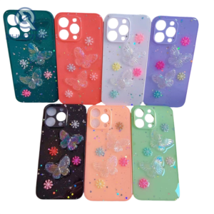 transparent shining butterfly decoration phone cases