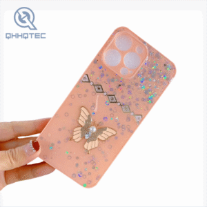 pearl circle flower with butterfly decoration cute case