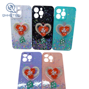 3d red flower epoxy case