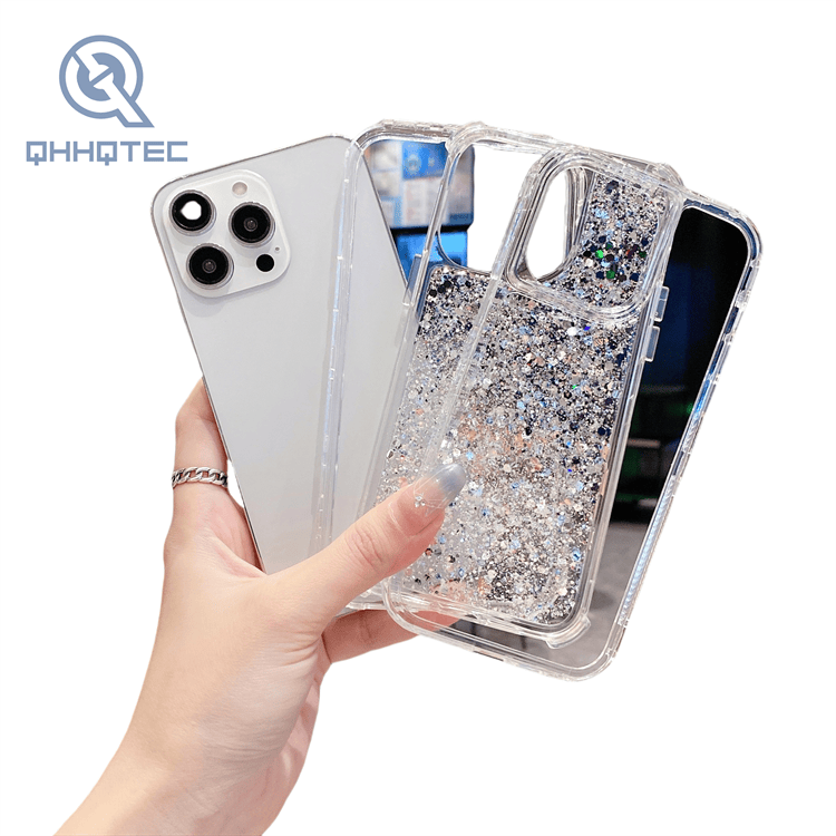 transparent sequin shining phone cases for iphone