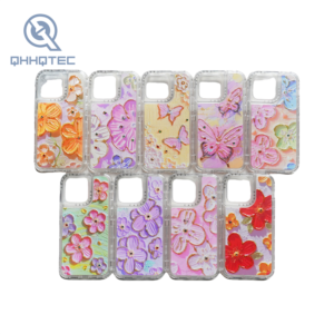 spring theme partial painting patterns dripping phone case
