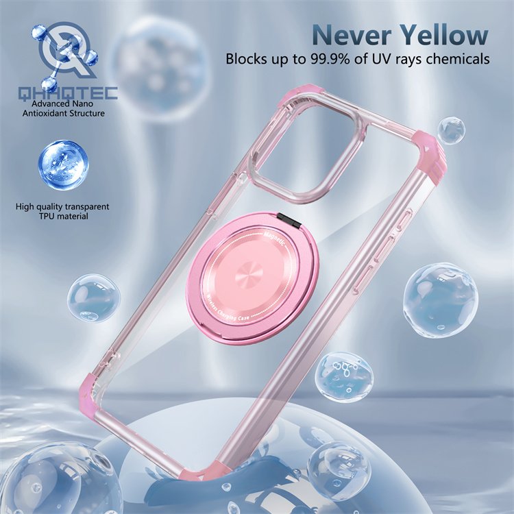 transparent with magnetic kickstand phone cases for iphone