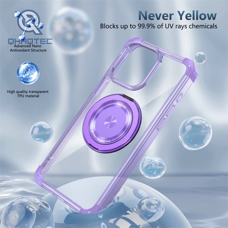 transparent with magnetic kickstand phone cases for iphone