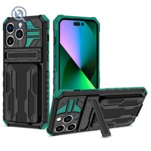 2 in 1 armor with card slot bracket iphone phone cases