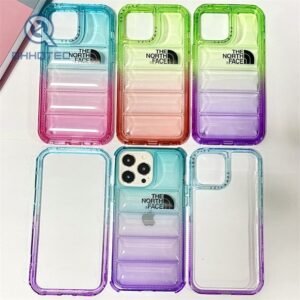 3 in 1 gradient color down jacket iphone 15 pro phone cases