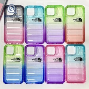 3 in 1 gradient color down jacket iphone 15 pro phone cases