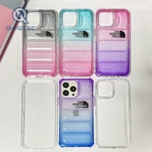 3 in 1 gradient color down jacket iphone 13 phone cases