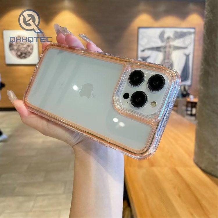 colorful frame transparent 3 in 1 phone case