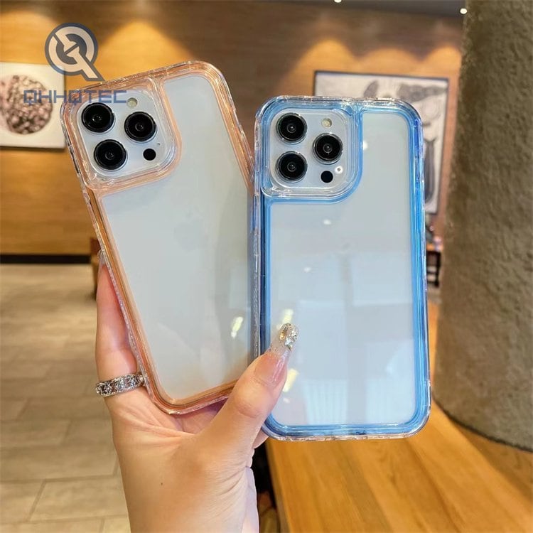 colorful frame transparent 3 in 1 phone case