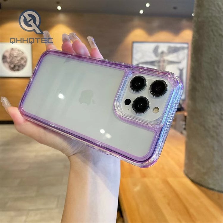 colorful frame transparent 3 in 1 phone case