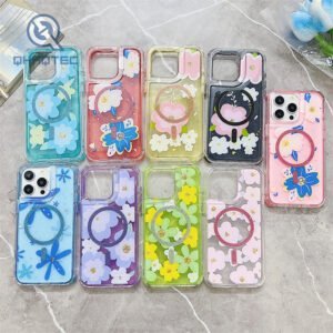 magsafe colorful flower girl phone case