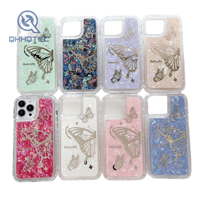 transparent sequin shining phone cases for iphone