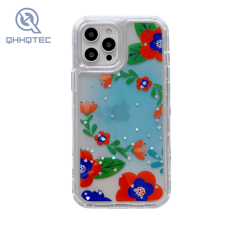 super trendy colorful drip gel flower botanical transparent phone case