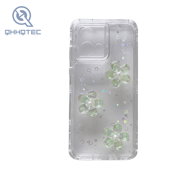 star love flower 3d decoration glitter case