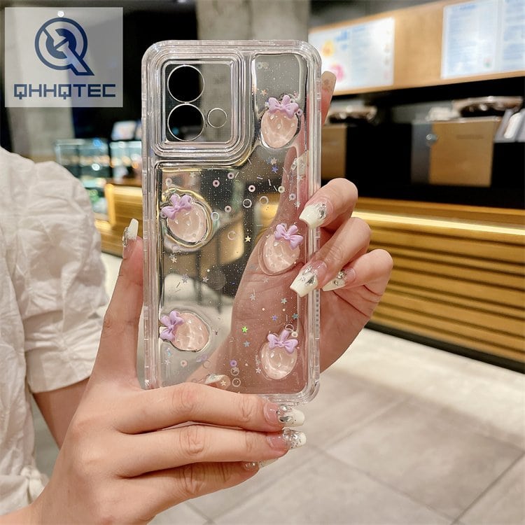 star love flower 3d decoration glitter case