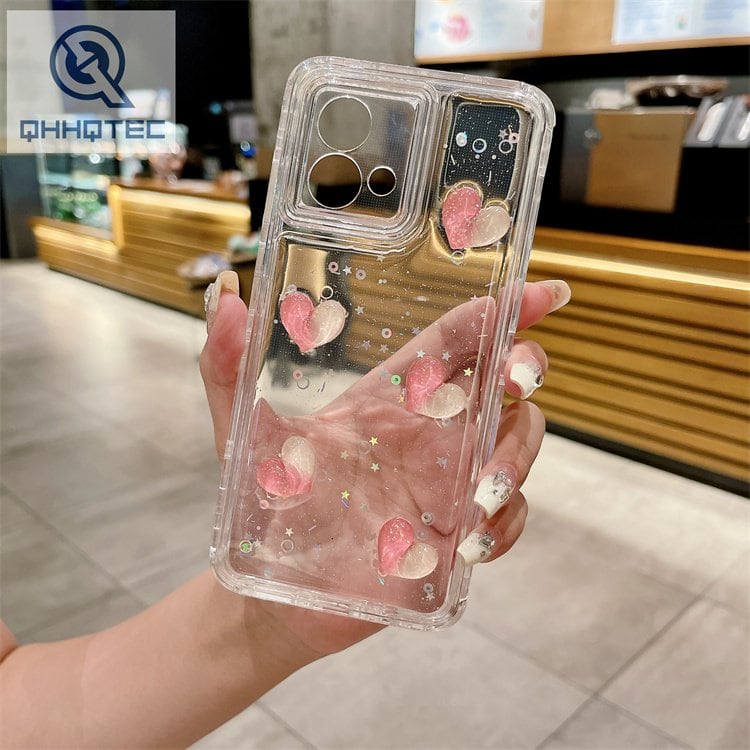 star love flower 3d decoration glitter case