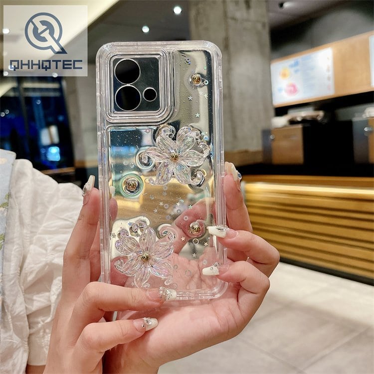 star love flower 3d decoration glitter case