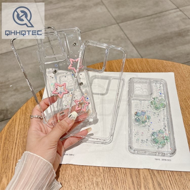 star love flower 3d decoration glitter case
