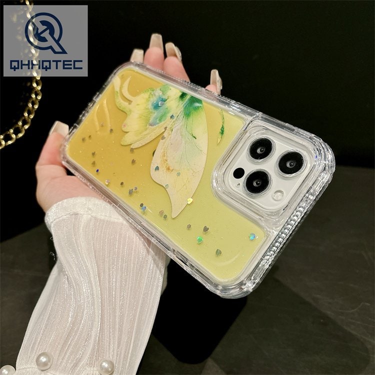 3 in 1 colorful butterfly dripping case