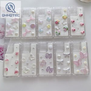 drip glue pearl powder phone case