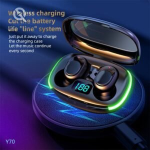 pure black bluetooth earphones