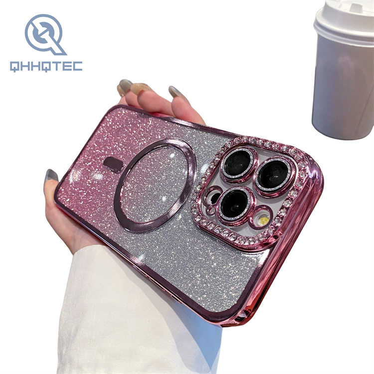 gradient plating glitter magsafe iphone 14 pro max cases