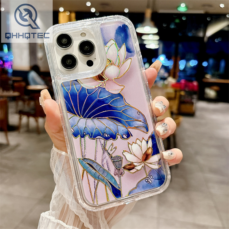 beautiful flower painting patterns 3 in 1 phone case