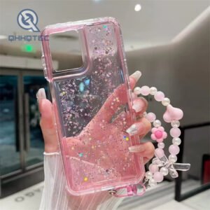 sequin decoration transparent dripping case