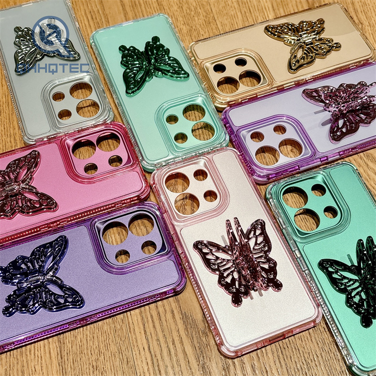 colorful 3 in 1 case with butterfly stand