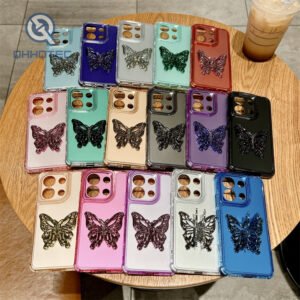 colorful 3 in 1 case with butterfly stand