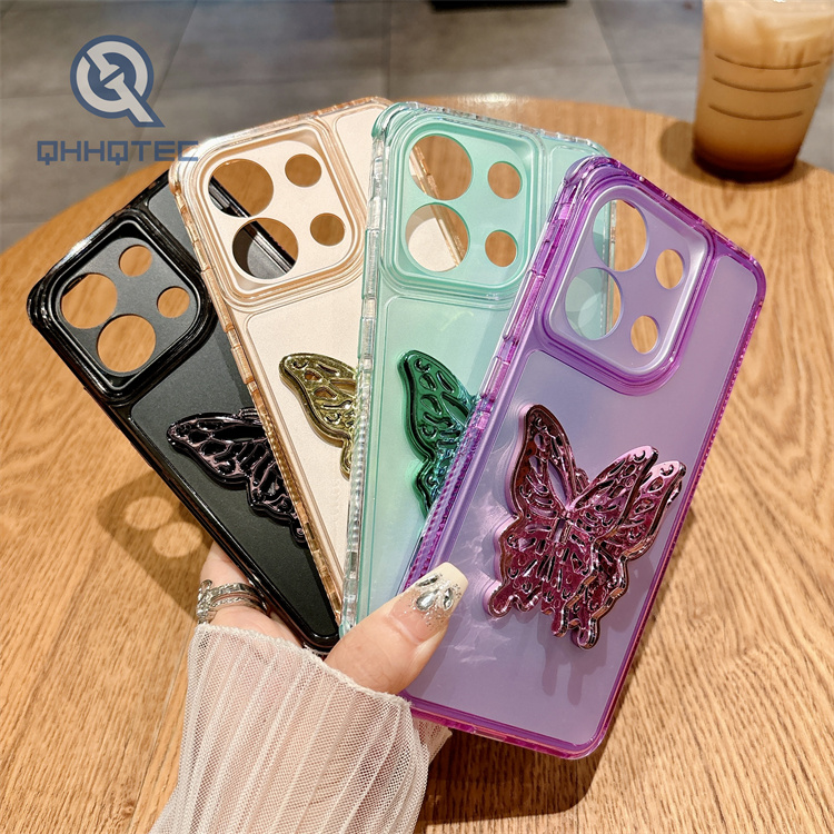 colorful 3 in 1 case with butterfly stand
