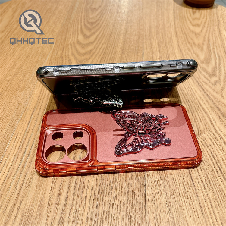 colorful 3 in 1 case with butterfly stand